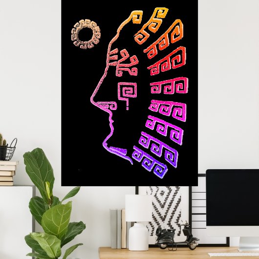 Machu Picchu Cusco Peru Zeichnend Poster (Heimbüro)