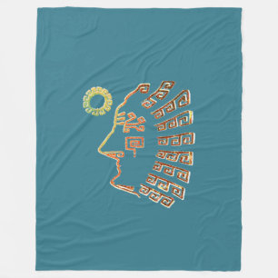 Machu Picchu Cusco Peru Zeichnung auf Türkis Fleecedecke