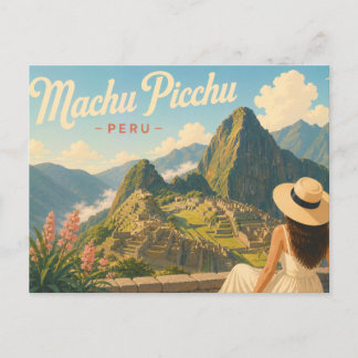 Machu Picchu - Die Dame mit dem Hut Reise-Postkart Postkarte