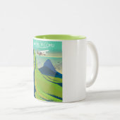 Machu Picchu Flight Travel Poster Zweifarbige Tasse (VorderseiteRechts)
