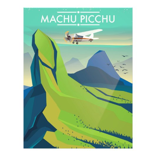 Machu Picchu Flugreiseplakat Fotodruck (Vorne)