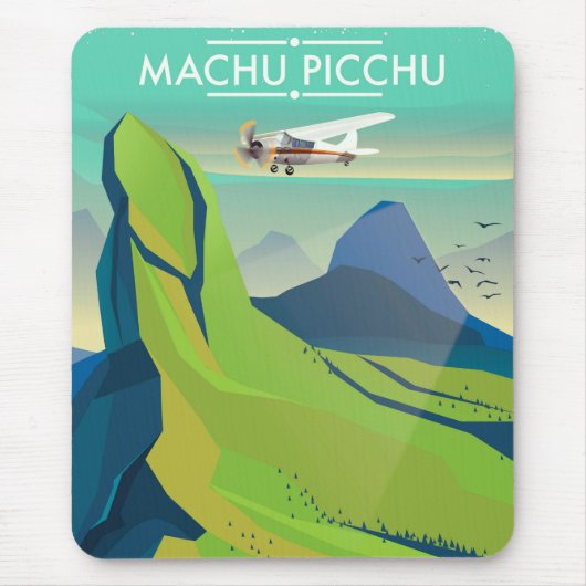 Machu Picchu Flugreiseplakat Mousepad (Vorne)