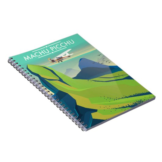 Machu Picchu Flugreiseplakat Notizblock (Rechte Seite)