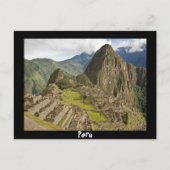Machu Picchu, inca city in Peru schwarze Postkarte (Vorderseite)