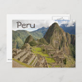 Machu Picchu, inca city in Peru text postcard Postkarte (Vorne/Hinten)