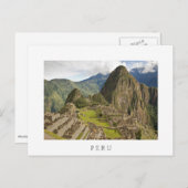 Machu Picchu, inca city in Peru weiße Postkarte (Vorne/Hinten)