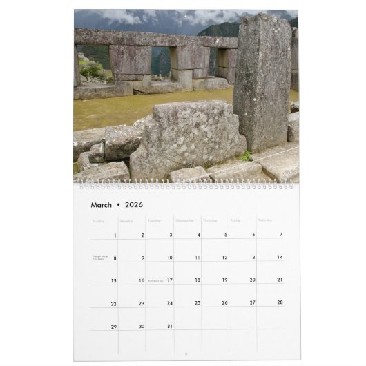 Machu Picchu Kalender (Mär 2026)