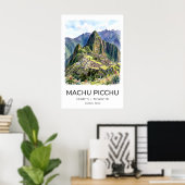 Machu Picchu Kunstprint - Blaue neblige Landschaft Poster (Heimbüro)
