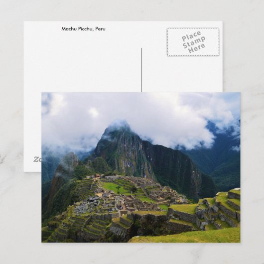 Machu Picchu, Peru, Ausblick Postkarte (Vorne/Hinten)