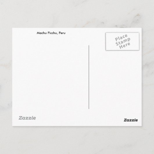 Machu Picchu, Peru, Ausblick Postkarte (Rückseite)