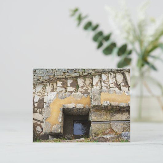 Machu Picchu, Peru, Brunnen Postkarte (Stehend Vorderseite)