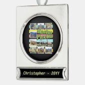 Machu Picchu Peru Glück Banner-Ornament Silber (Links)