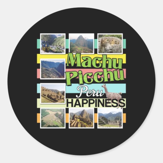 Machu Picchu Peru Glück Runder Aufkleber (Vorderseite)
