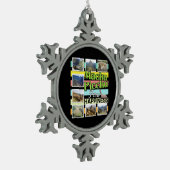 Machu Picchu Peru Glück Schneeflocken Zinn-Ornament (Links)