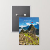Machu Picchu, Peru - Inka-Stadt Ruinen Button (Vorderseite/Rückseite)