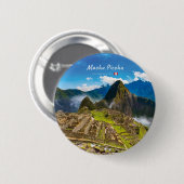 Machu Picchu, Peru - Inka-Stadt Ruinen Button (Vorne & Hinten)