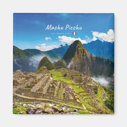 Machu Picchu, Peru - Inka-Stadt Ruinen Magnet (Vorne)