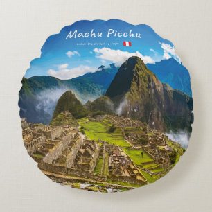 Machu Picchu, Peru - Inka-Stadt Ruinen Rundes Kissen