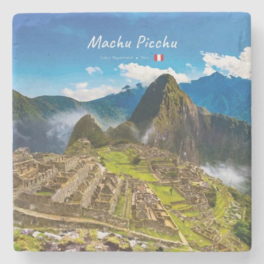 Machu Picchu, Peru - Inka-Stadt Ruinen Steinuntersetzer (Vorderseite)