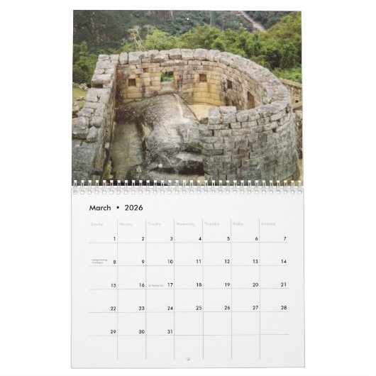Machu Picchu Peru Kalender (Mär 2026)