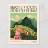 Machu Picchu Peru Kunst Vintage Reise Postkarte (Vorderseite)
