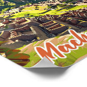 Machu Picchu Peru Künstlerische Reise Illustration Poster (Ecke)