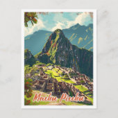 Machu Picchu Peru Künstlerische Reise Illustration Postkarte (Vorderseite)