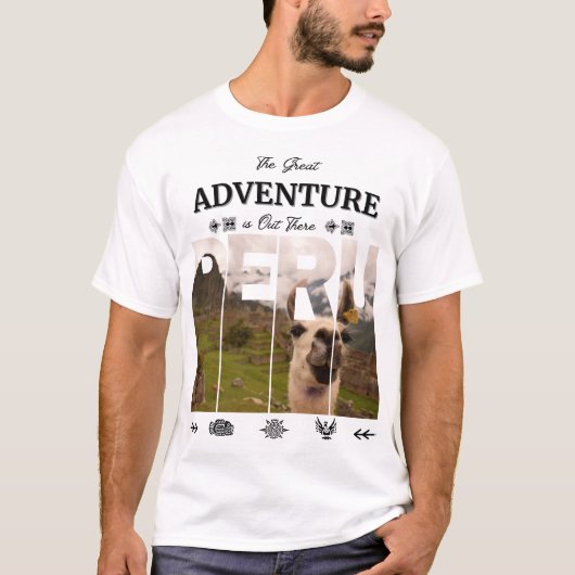 Machu Picchu Peru | Llama, Cusco, Inka, Anden T-Shirt (Vorderseite)