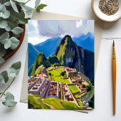 Machu Picchu Peru Malerei Postkarte