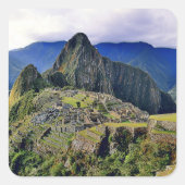 MACHU PICCHU - Peru - Panorama Quadratischer Aufkleber (Vorderseite)