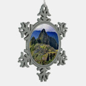 MACHU PICCHU - Peru - Panorama Schneeflocken Zinn-Ornament (Links)