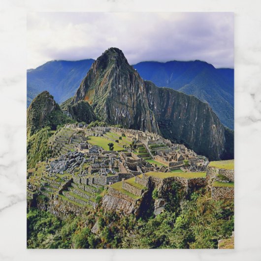 MACHU PICCHU - Peru - Panorama Weinetikett (Einzelnes Label)