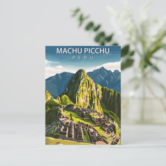 Machu Picchu Peru Postkarte (Stehend Vorderseite)