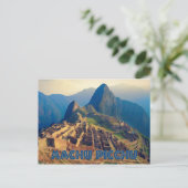 Machu Picchu Peru Postkarte (Stehend Vorderseite)