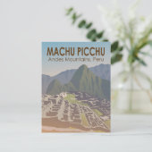 Machu Picchu Peru Reisekunst Vintag Postkarte (Stehend Vorderseite)