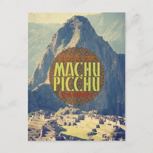 Machu Picchu Peru Reisepostkarte Postkarte (Vorderseite)
