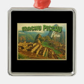 Machu Picchu Peru Silbernes Ornament (Vorne)