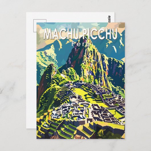 Machu Picchu Peru Südamerika Kunst, Dichtung und M Postkarte (Vorne/Hinten)