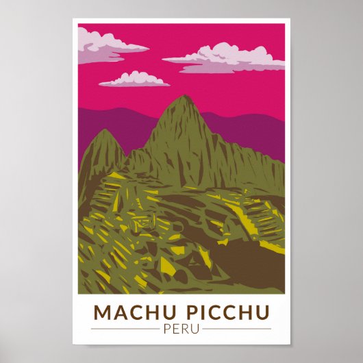 Machu Picchu Peru Travel Art Retro Poster (Vorne)