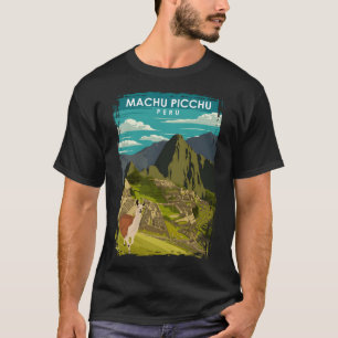 Machu Picchu Peru Vintag Minimal Retro Incan Trav T-Shirt