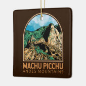 Machu Picchu Peru Vintages Emblem Keramikornament (Links)
