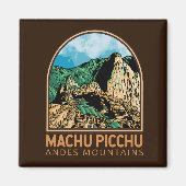 Machu Picchu Peru Vintages Emblem Magnet (Vorne)