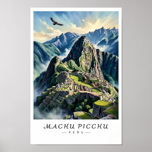 Machu Picchu Peru Wall Art, Inca City Poster (Vorne)