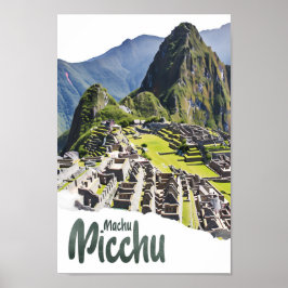 Machu Picchu Peru Wasserfarbenmalerei Reisen Poster