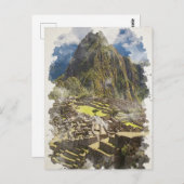 Machu Picchu Peru Wasserfarbenwelt Einladung Postkarte (Vorne/Hinten)