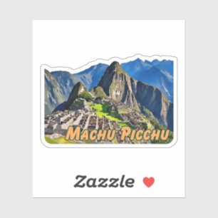 Machu Picchu Peru Watercolor Aufkleber