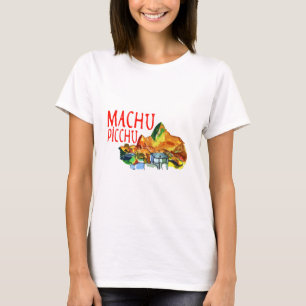 Machu Picchu Pop Art – Vollfarbige Moderne T-Shirt