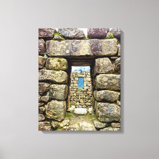 Machu Picchu Portal Stretched Canvas Print Leinwanddruck (Vorderseite)