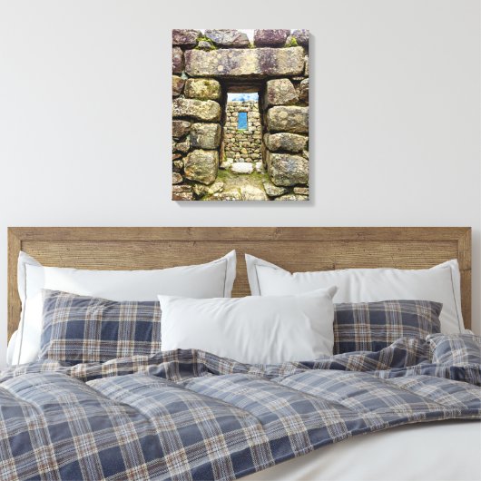 Machu Picchu Portal Stretched Canvas Print Leinwanddruck (Insitu (Schlafzimmer))