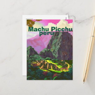 Machu Picchu Reise-Postkarte, Peru Reise Kunst, Ma Feiertagspostkarte